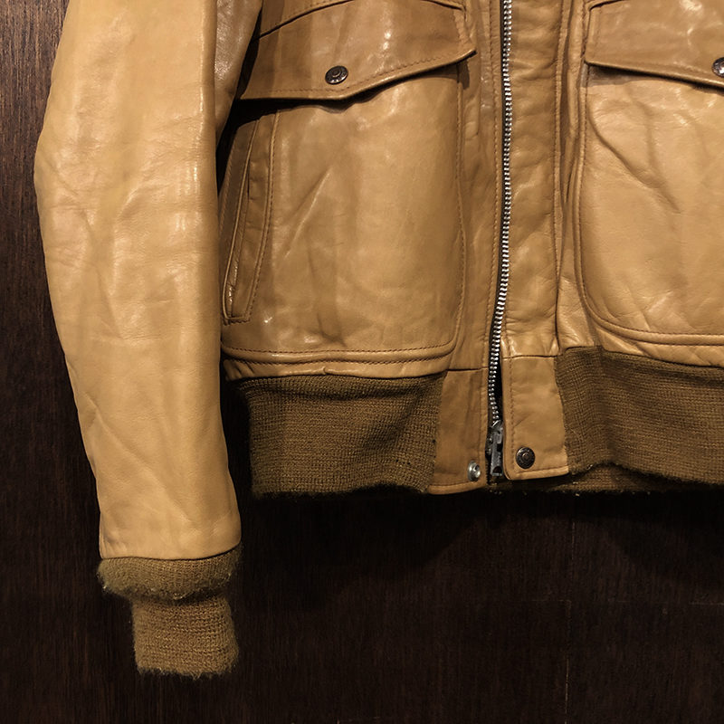 Schott I-S-674-M-S Leather Flight Bomber Jacket Camel Brown 38