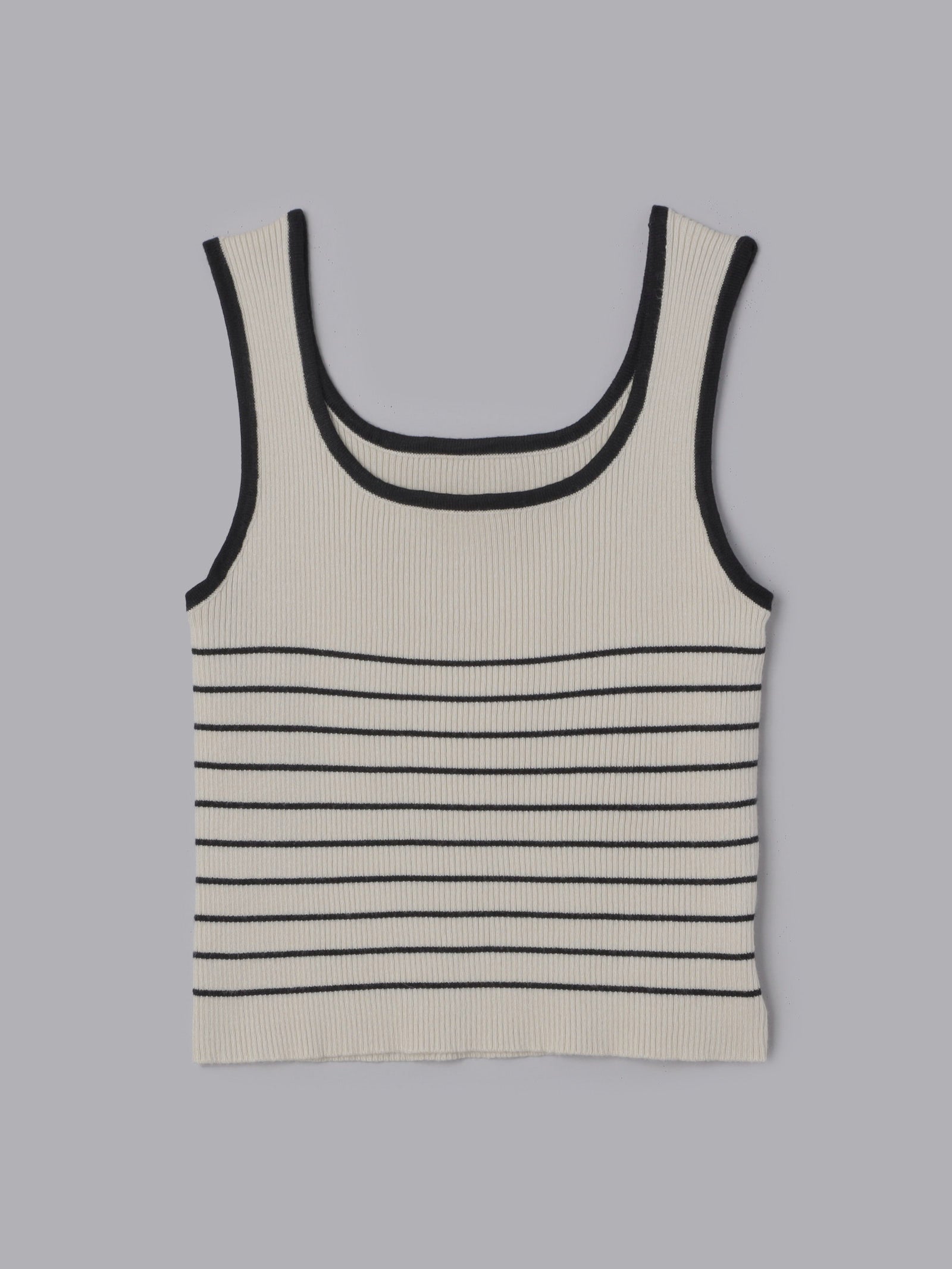 バイカラーリブボーダータンクトップ