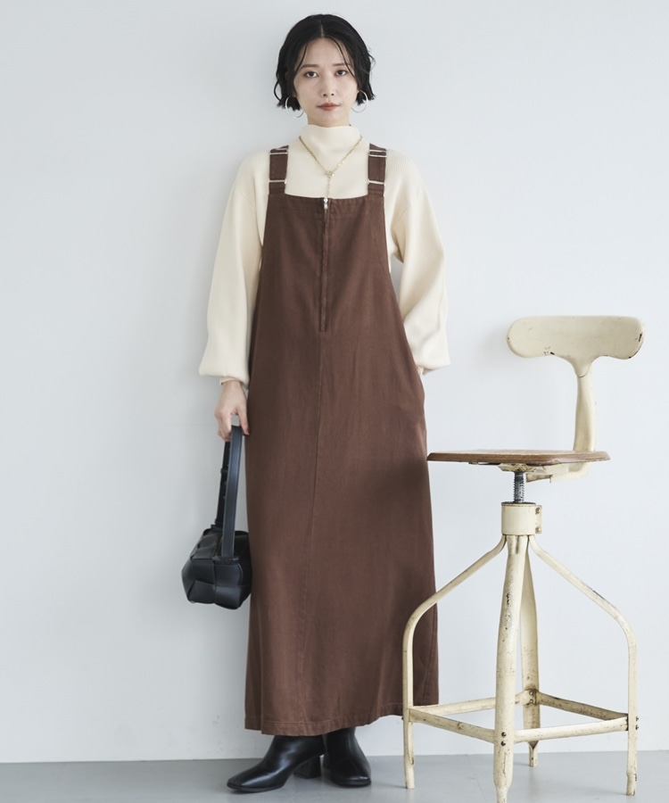 ピグメント加工フロントZIPジャンスカ(F BROWN): スカート｜PMbox