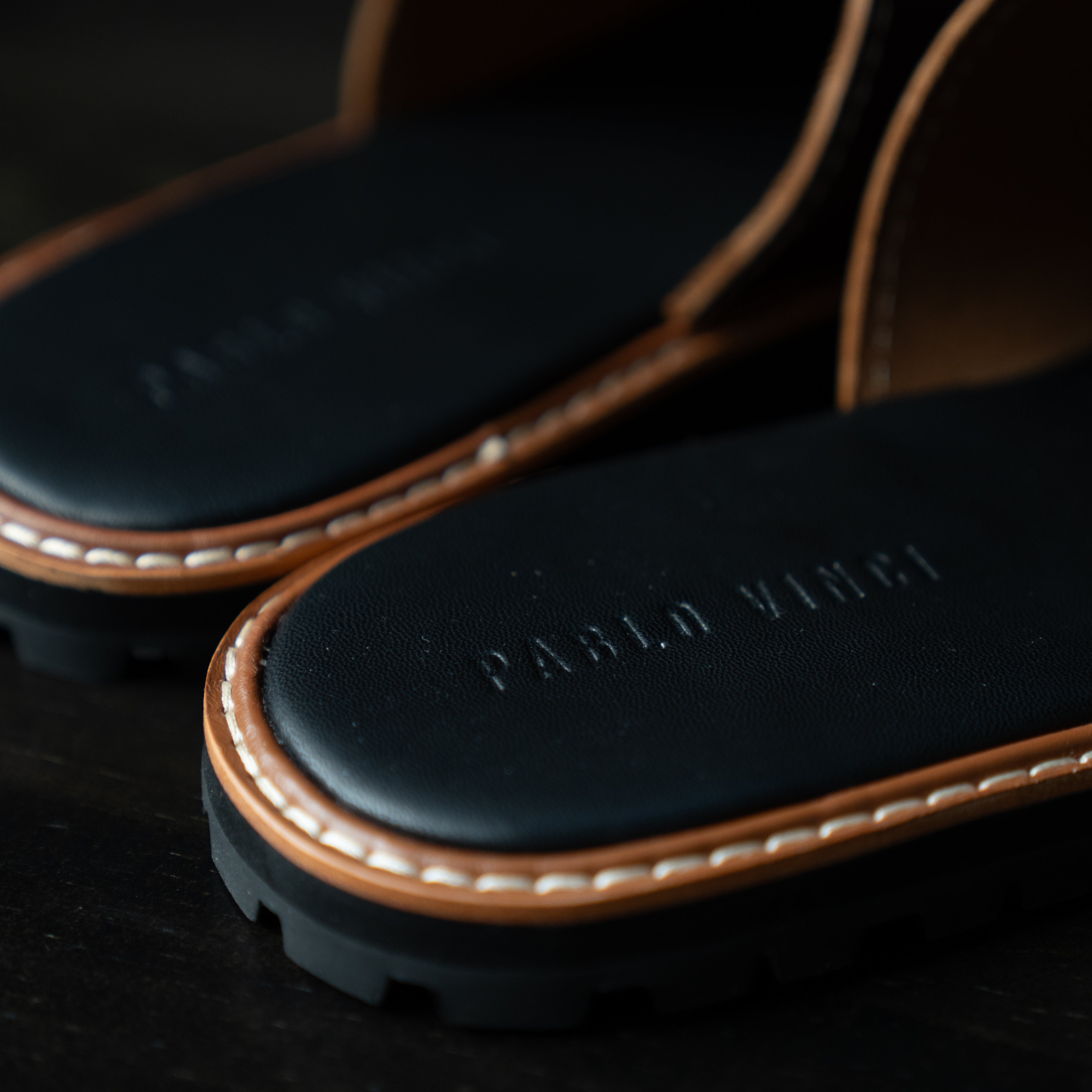 Leather shower sandals – Pablo vinci