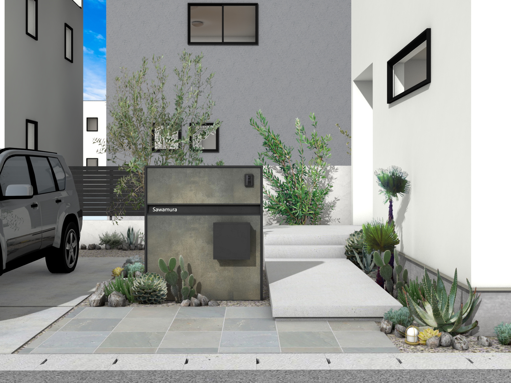 門まわり（門柱・門袖） エバーアートボードシックプラン9｜ABC9