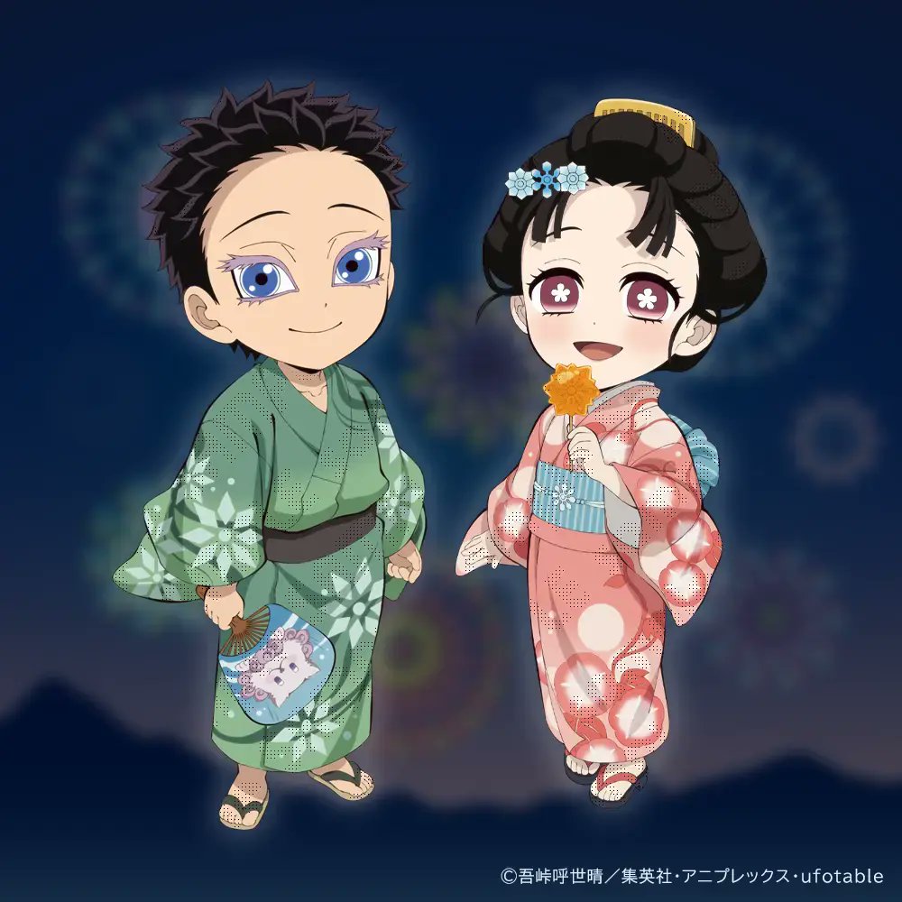 鬼滅の刃」 花火大会2025 イベント」より、 「狛治と恋雪」の描き