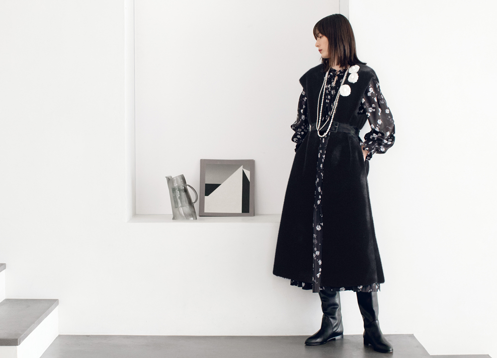 ピンクハウス ファーベレー帽 黒 バレエコア カネコイサオ