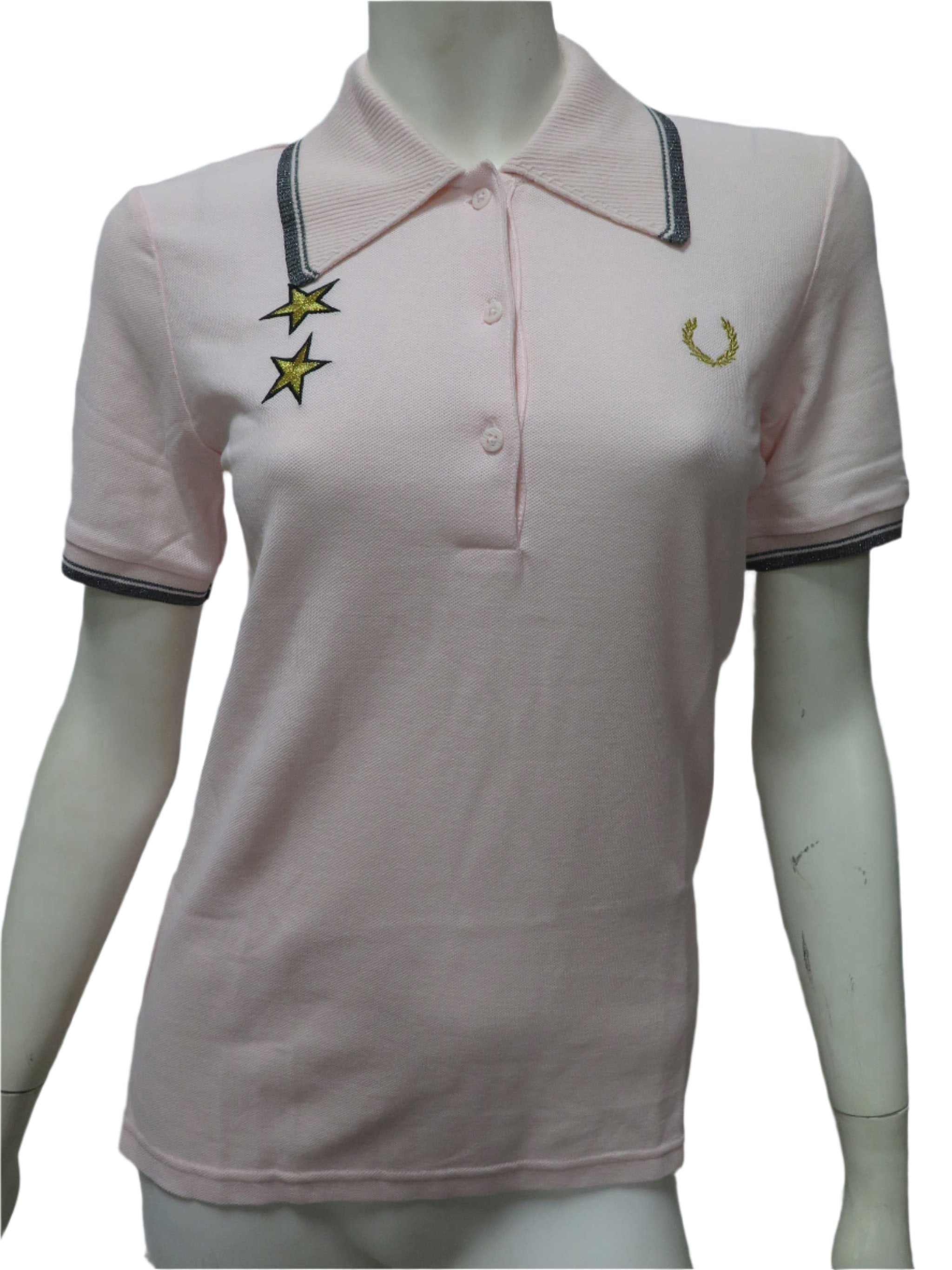 LADIES FRED PERRY x BELLA FREUD STAR EMBROIDERED PIQUE SHIRT