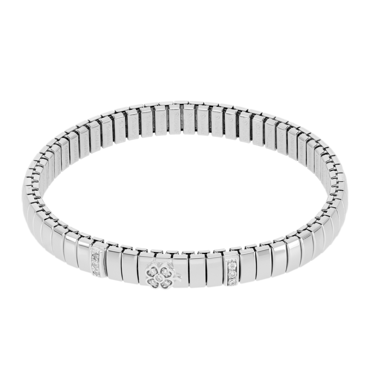 ステンレス/シルバー925 CZ モチーフ ストレッチバングル