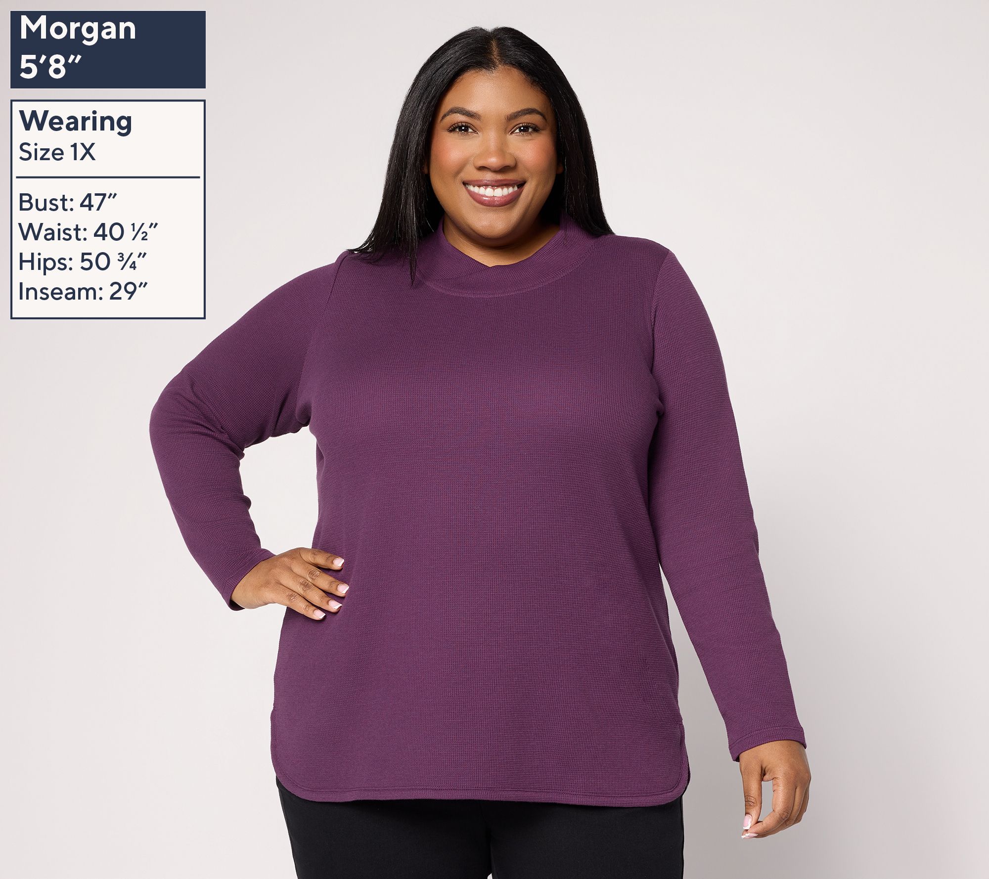 Denim & Co. Essentials Waffle Knit Crossover Neck Top - QVC.com