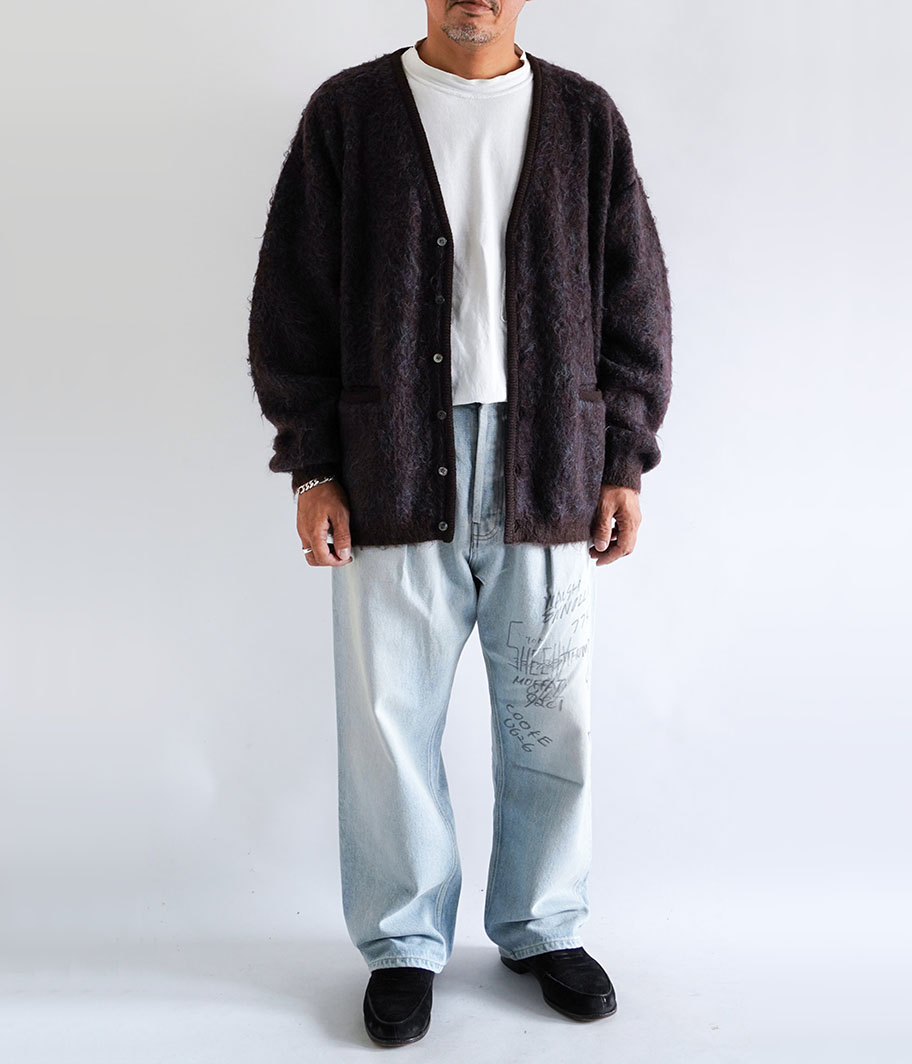 YOKE 3COLOR JACQUARD MOHAIR CARDIGAN [BROWN] - Fresh Service
