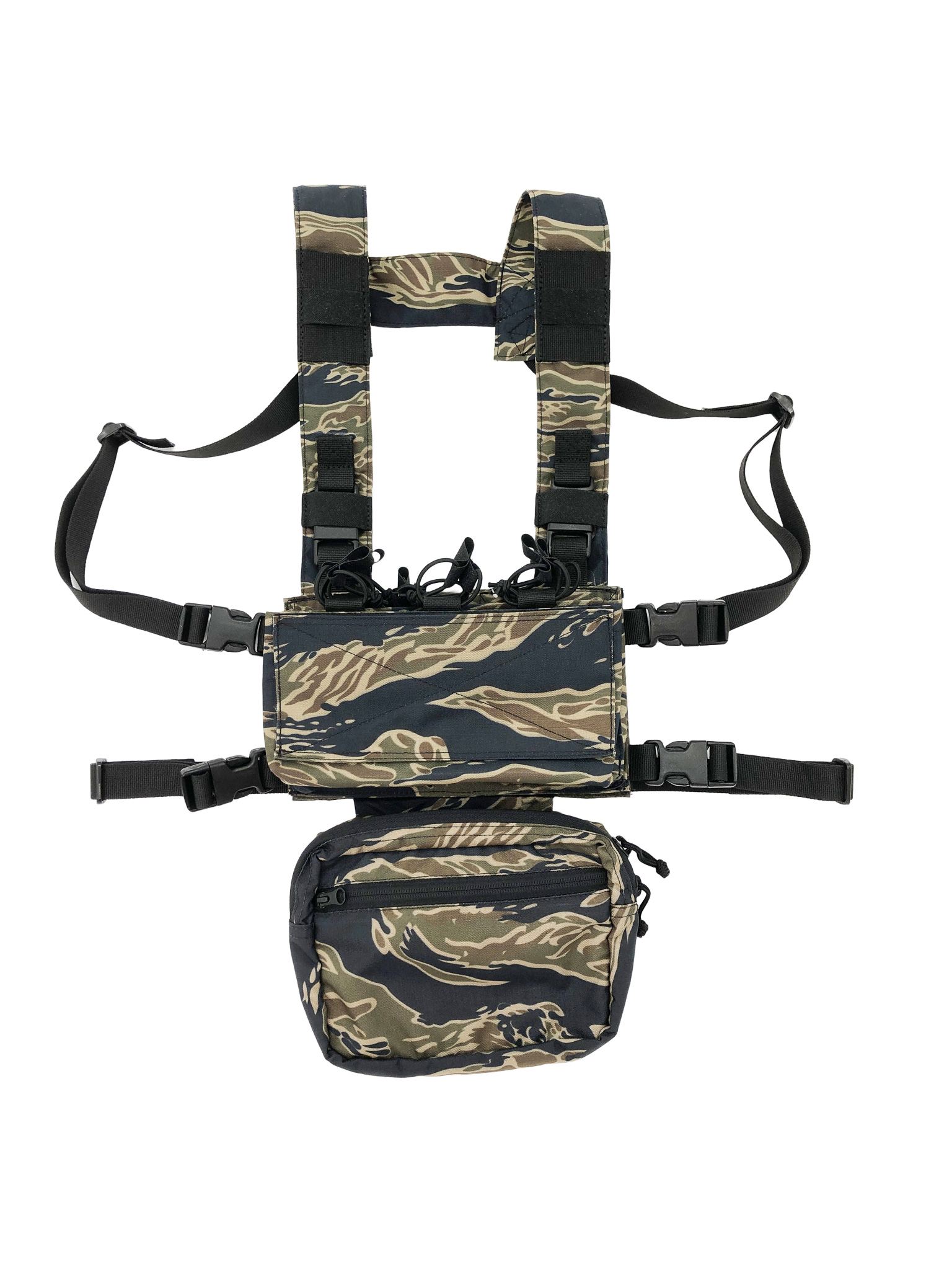 TAYLOR&STONER TS19 Chest Rig- Six AR Mag w/Drop pouch Tiger Stripe