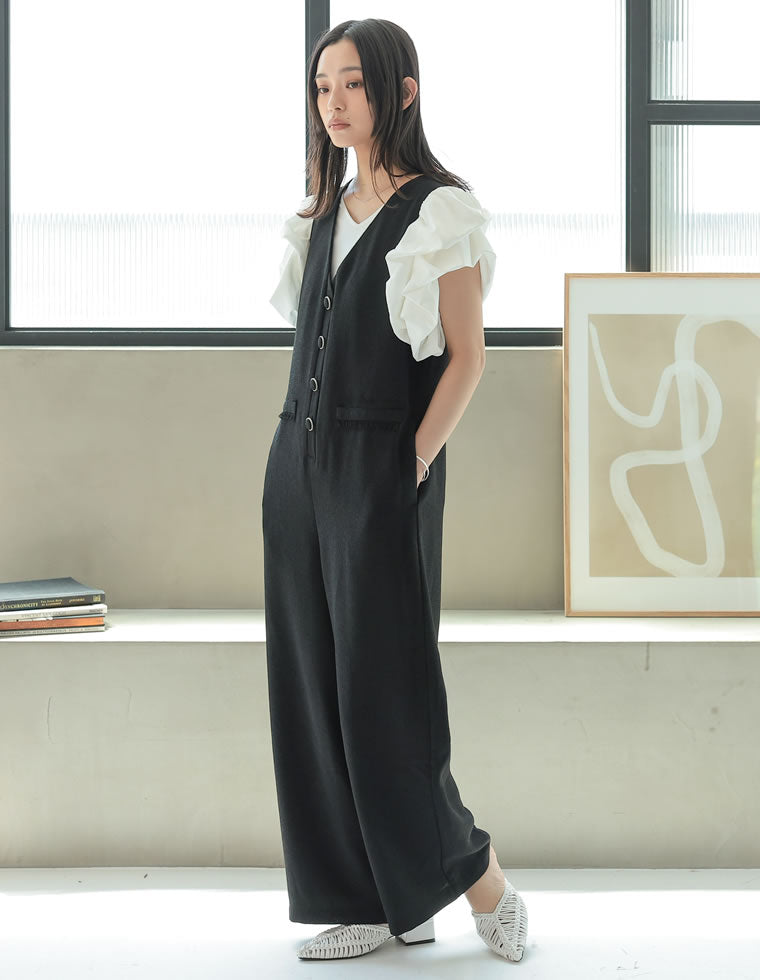 サマーツイードVネックオールインワン - オールインワン通販 | 人気