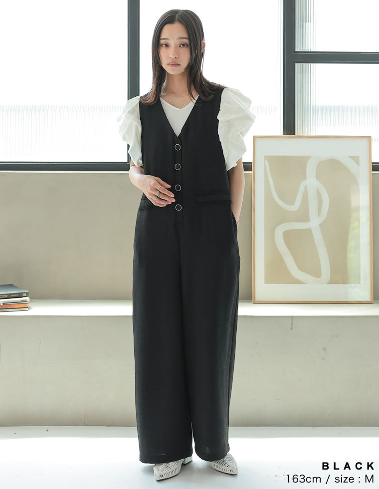 サマーツイードVネックオールインワン - オールインワン通販 | 人気