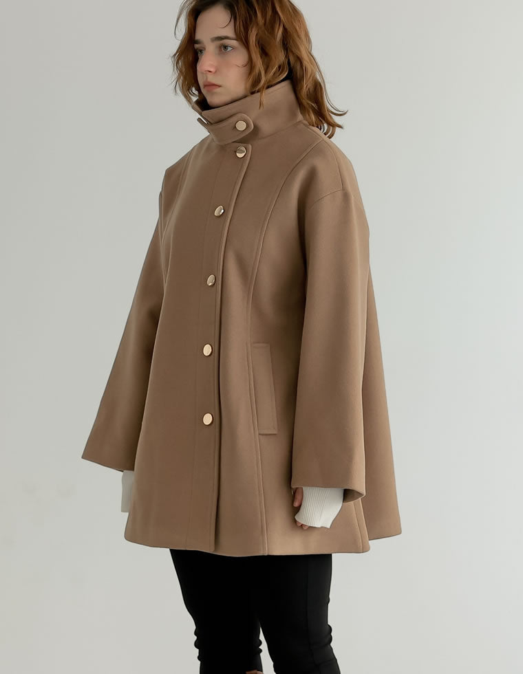 マルチウェイポンチョ風ミドルコート - ジャケット/アウター通販