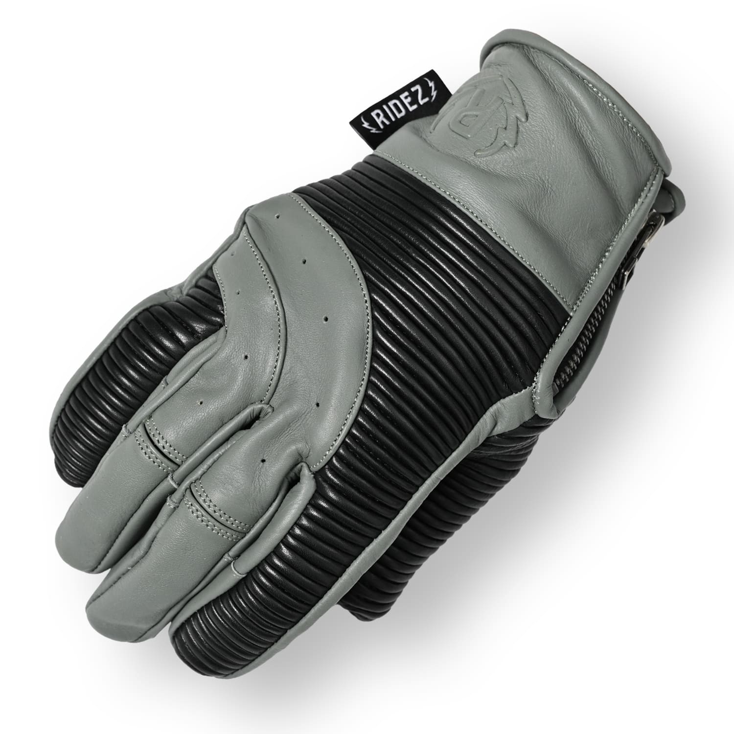 RIDEZ MOTO GLOVES VOLTAGE バイク用 本革 レザーグローブ GRAY/BLACK