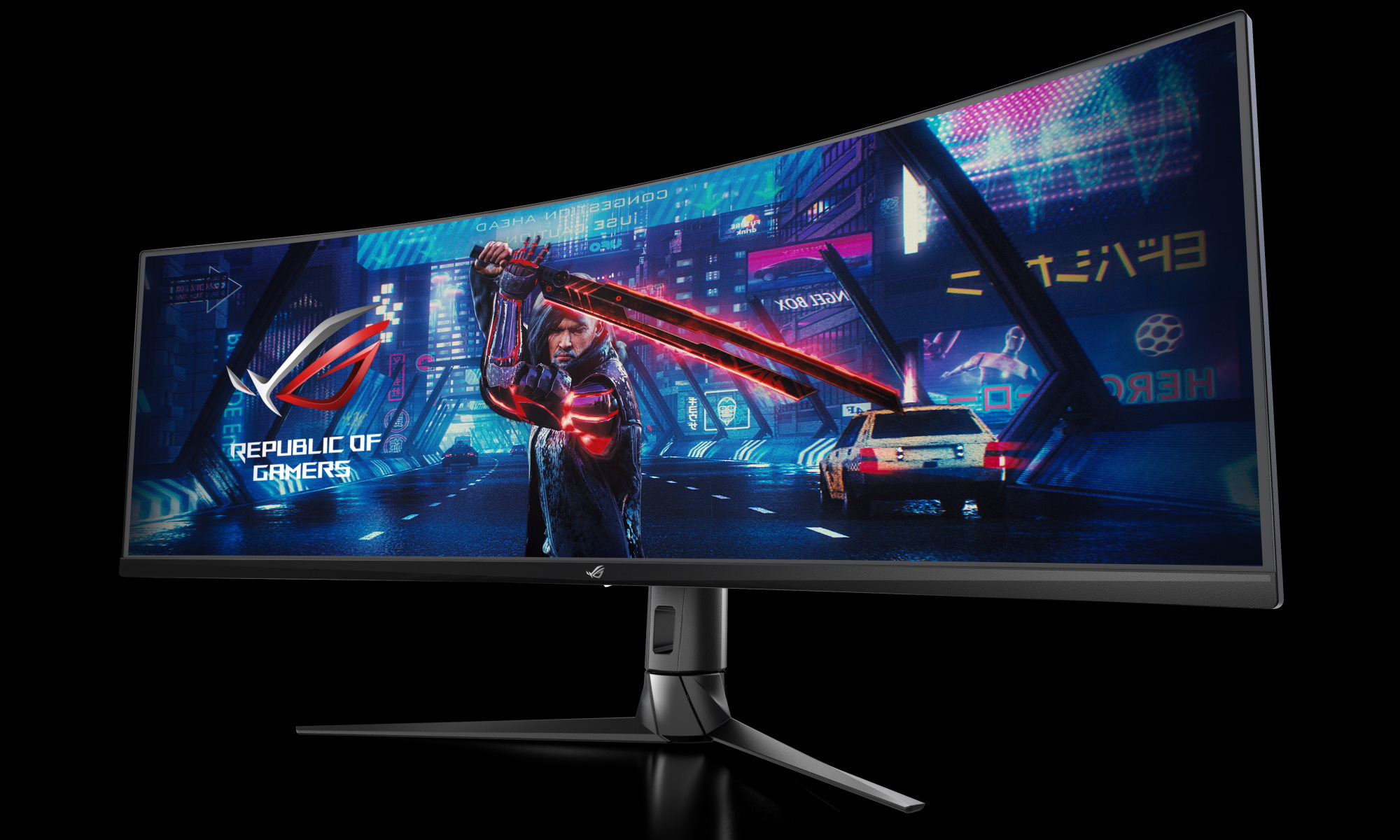 The ROG Strix XG49WCR lets you seamlessly control two devices
