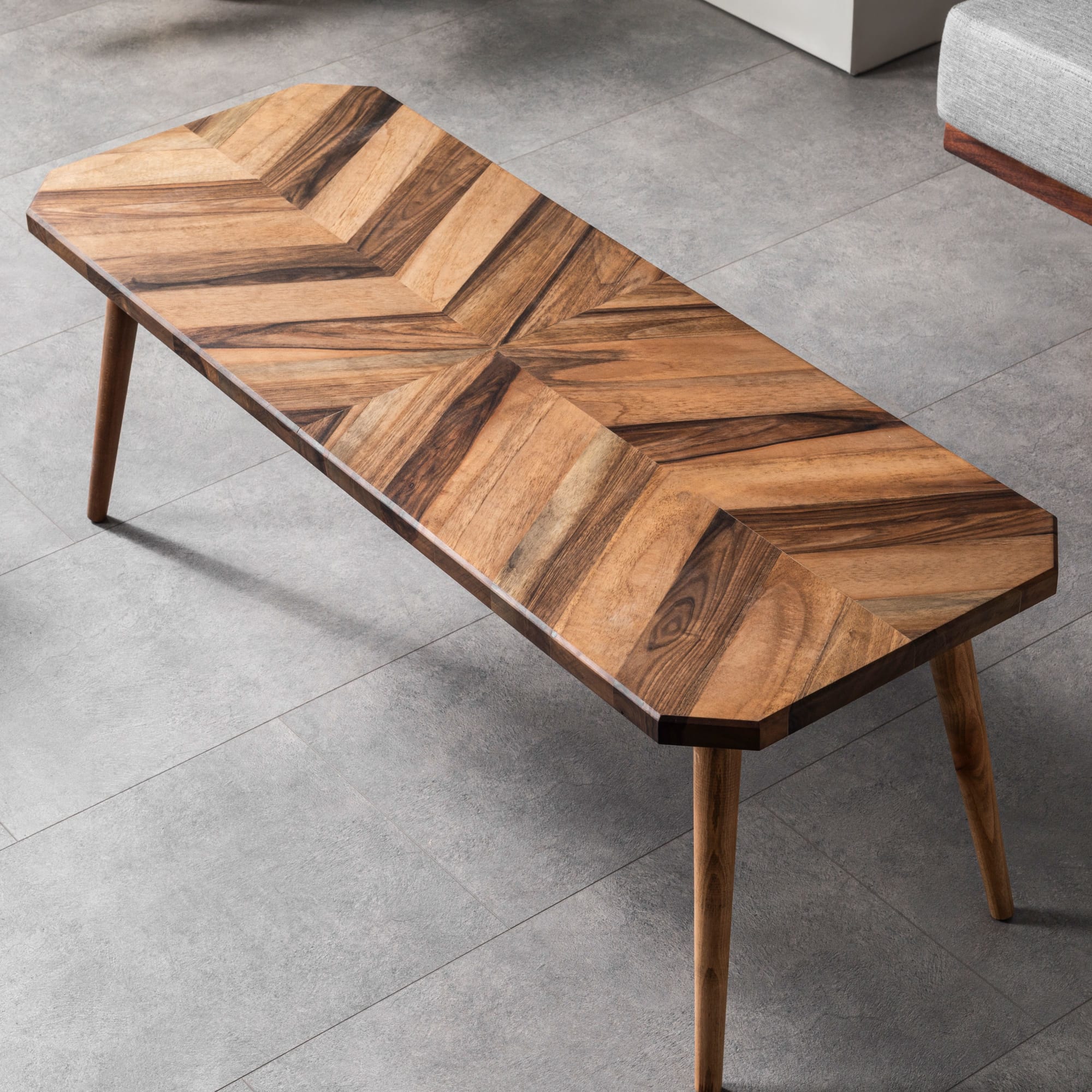 Walnut Herringbone Coffee Table by Halohope Design | Wescover Tables