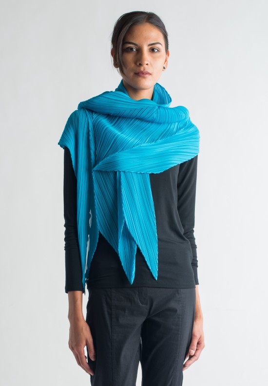 Issey Miyake Pleats Please Zig Zag Scarf in Turquoise | Santa Fe