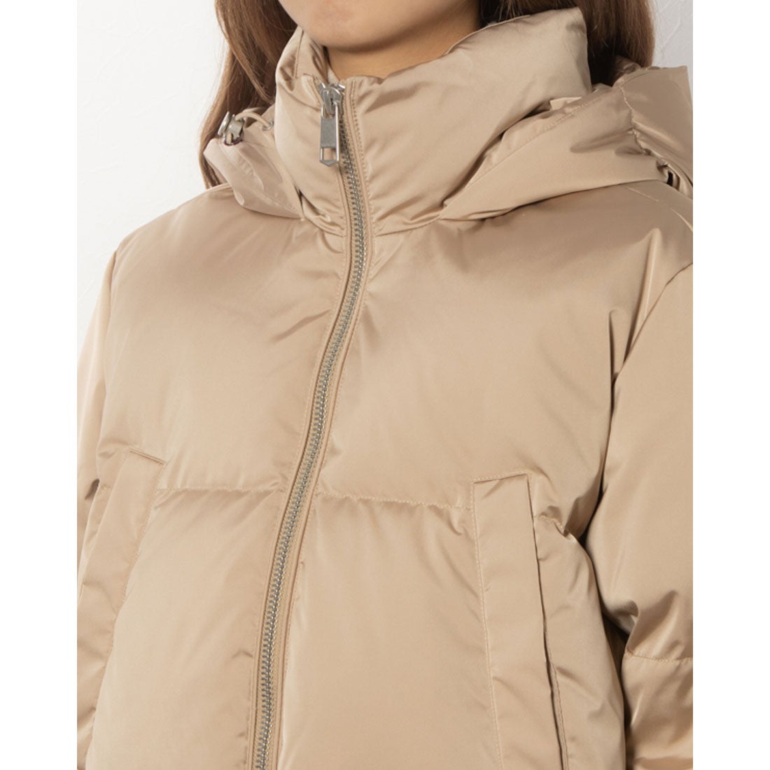 トミー ヒルフィガー TOMMY HILFIGER サテンフーデッドダウン