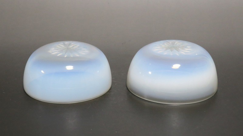 仙遊洞 乳白ぼかし オパールセントガラス 小鉢2客