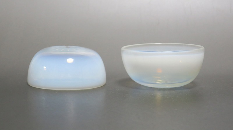 仙遊洞 乳白ぼかし オパールセントガラス 小鉢2客
