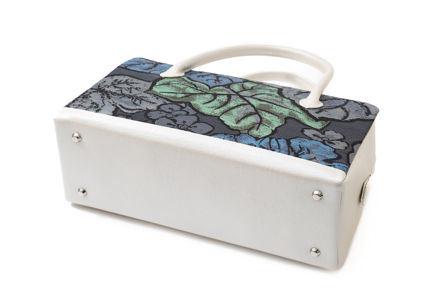 しぼ織の利休バッグ】アールヌーボー葡萄柄｜京都西陣・となみ織物/仙