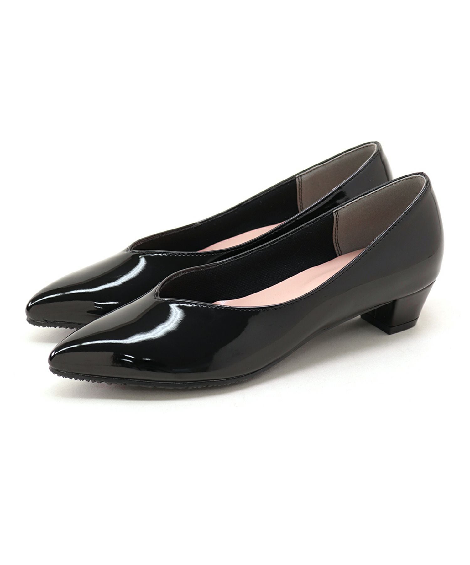 生活防水！晴雨兼用Vカットローヒールポインテッドトゥパンプス/レイン