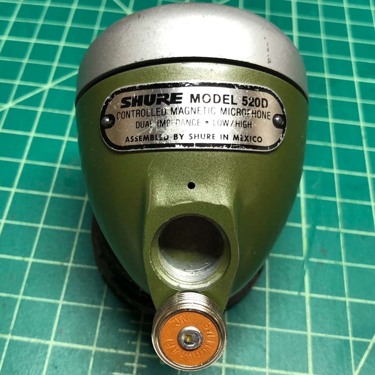 1990's Shure 520D Green Bullet Harp Mic – Shure CM 99S556 Element