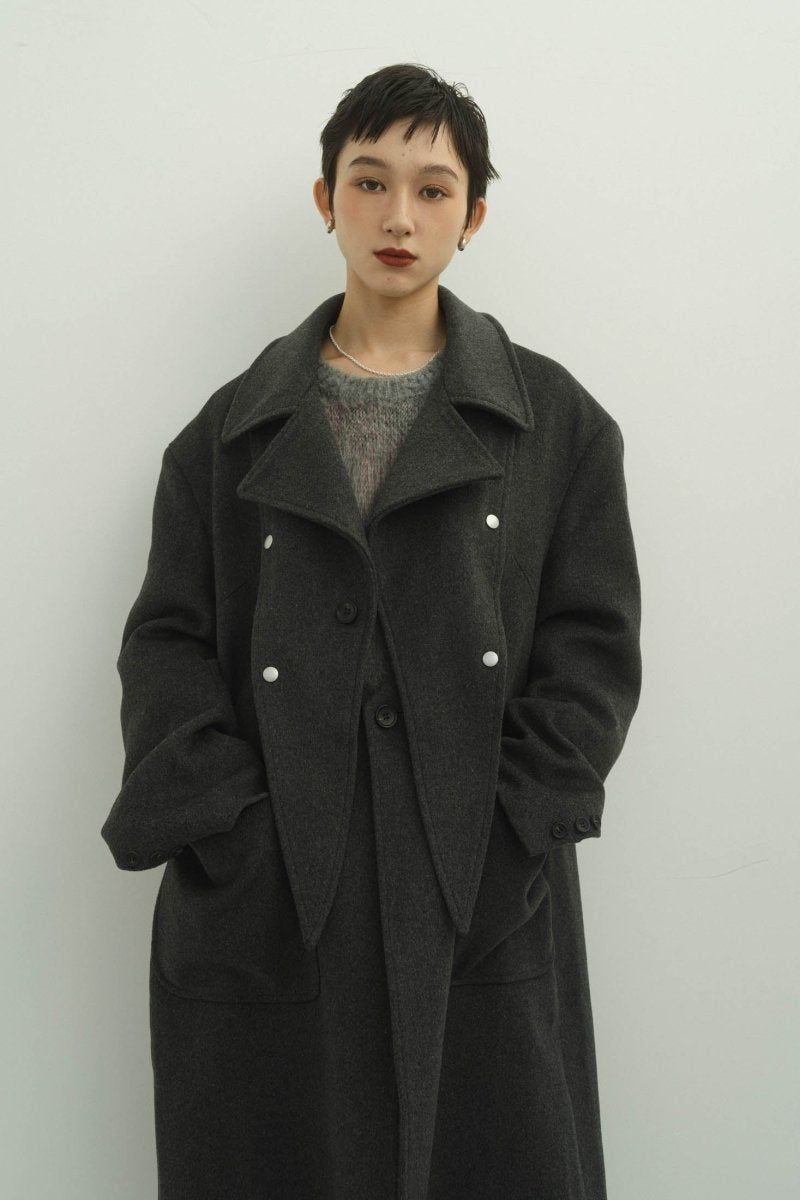 Knuth Marf - 2way accent collar long coat / アクセントカラー