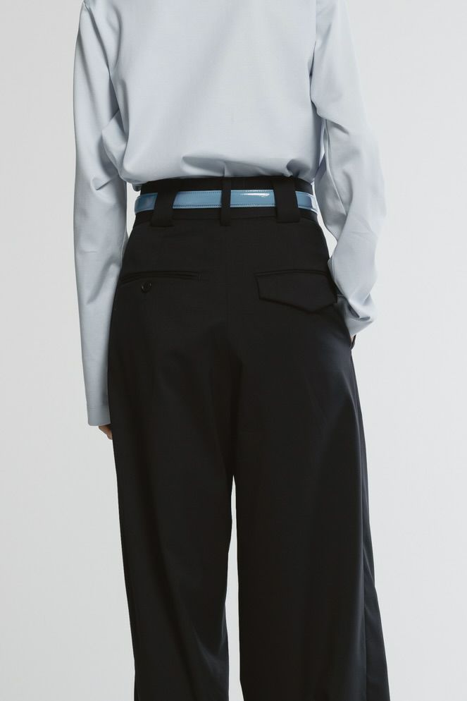 CINOH - TWILL HIGH WAIST TWO TUCK PANTS / ハイウエストツータック