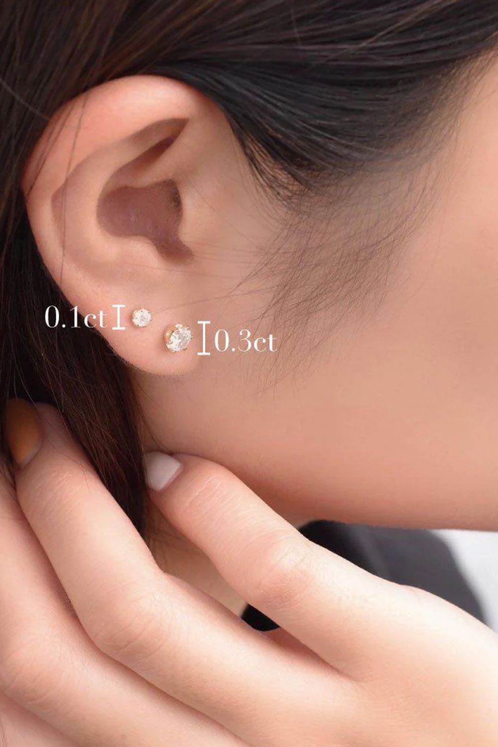 GYPPHY - SMALL MOISSANITE STUD PIERCE / スモール モアサナイト