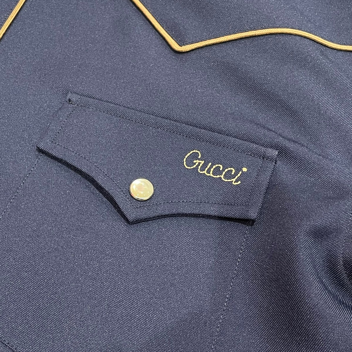 GUCCI(グッチ) ウエスタンシャツ751039 751039 ネイビー サイズ 41
