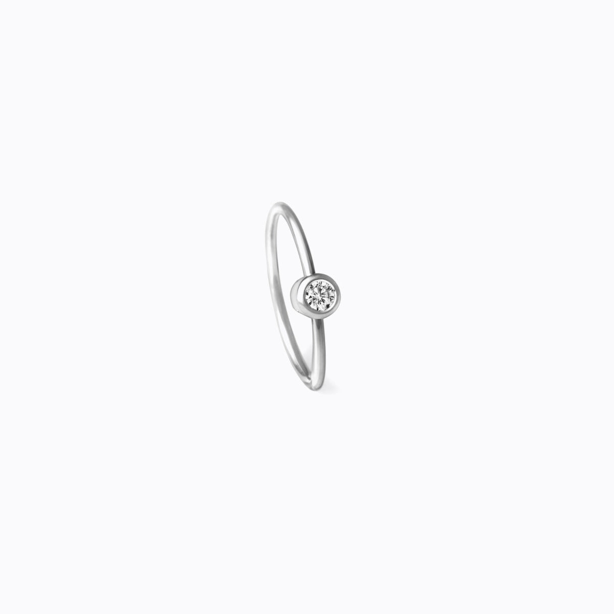 One-Stone Hoop Earring 01 - SHIHARA