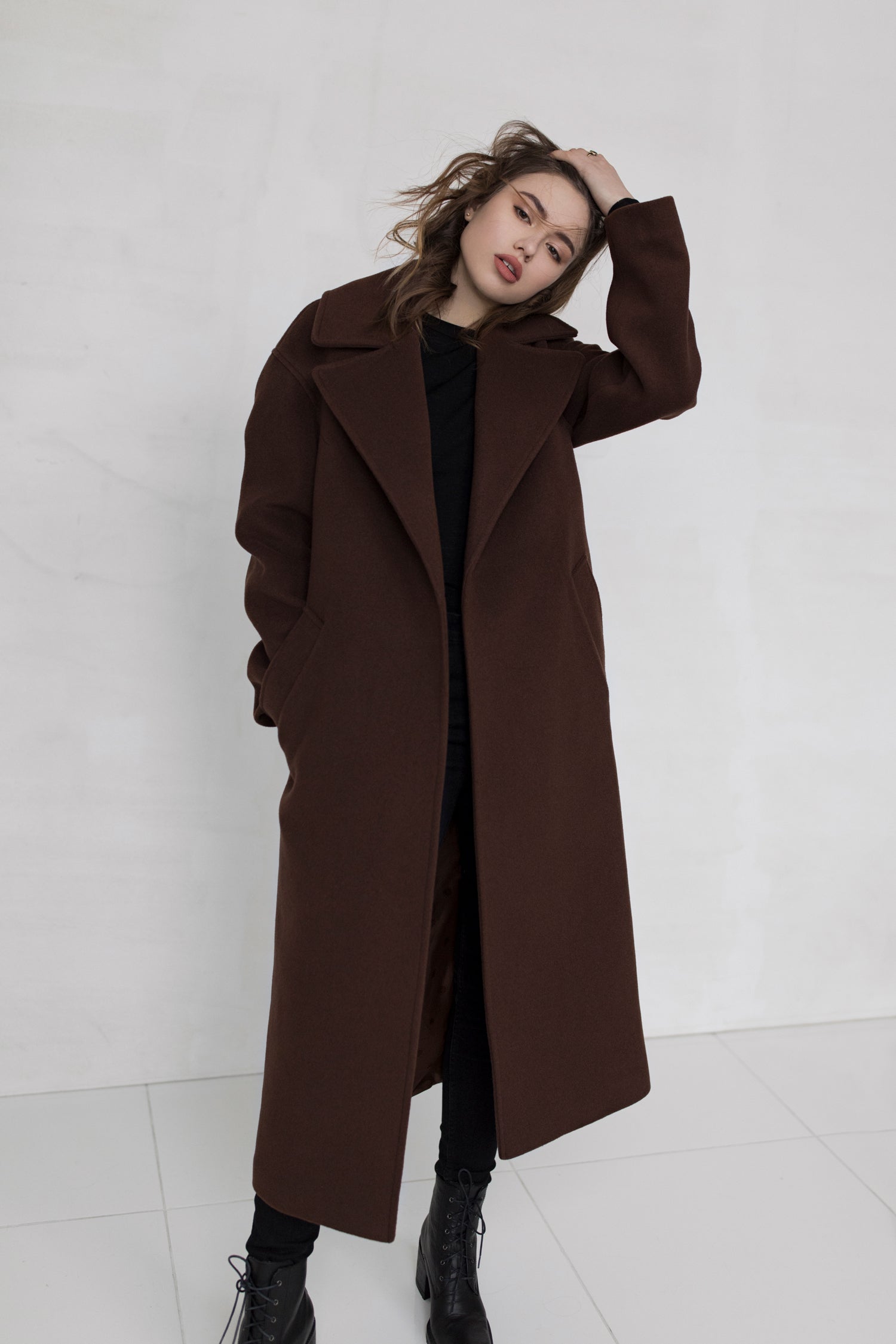 Brown oversized coat – Sumarokova Atelier