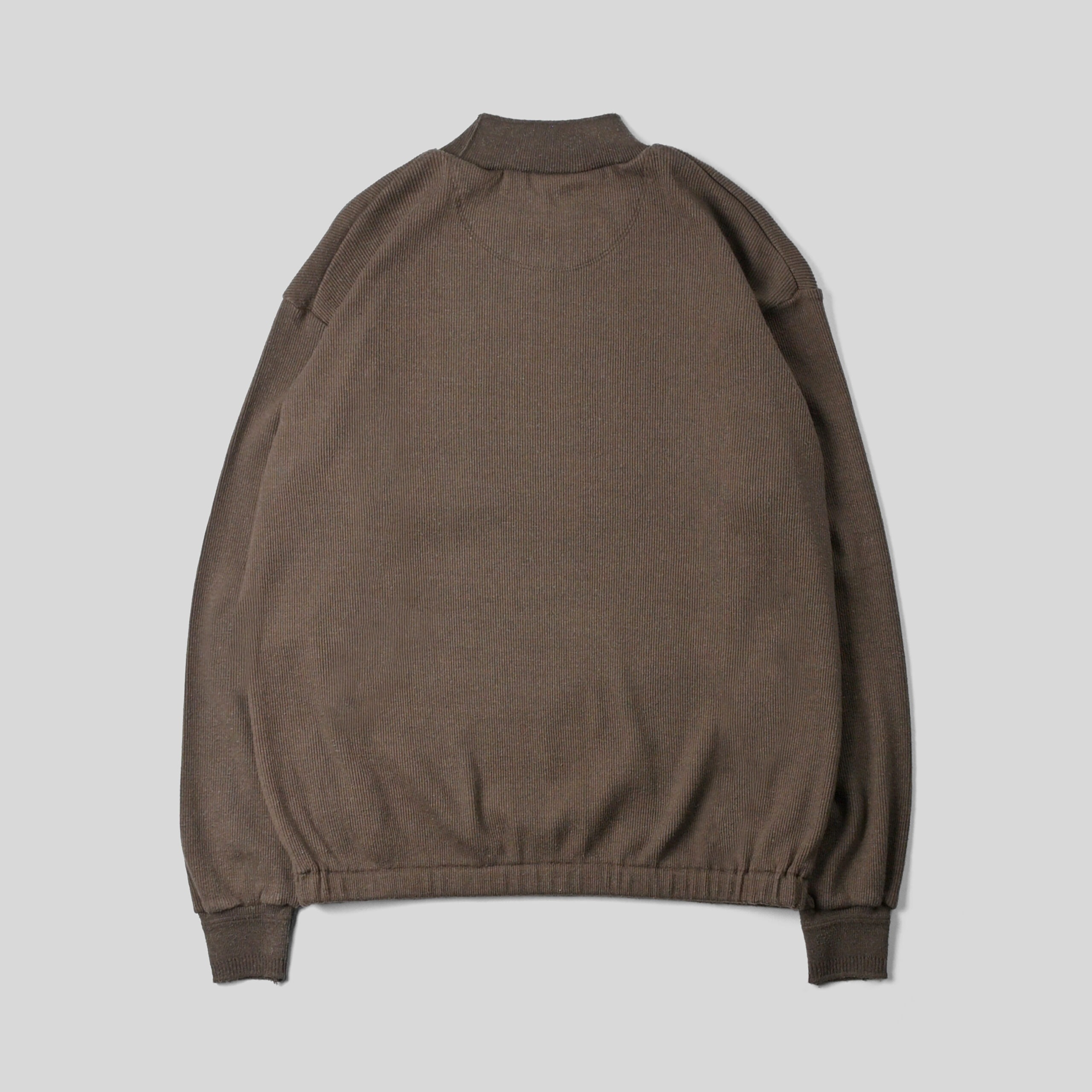 OLD JOE｜MOCK-NECK SILK NEP RIBED TOPS- STOTELA clothing store