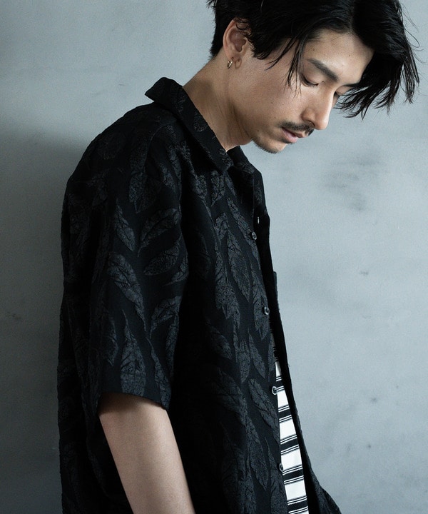 フェザージャガードジャージオープンカラーシャツ｜メンズファッション