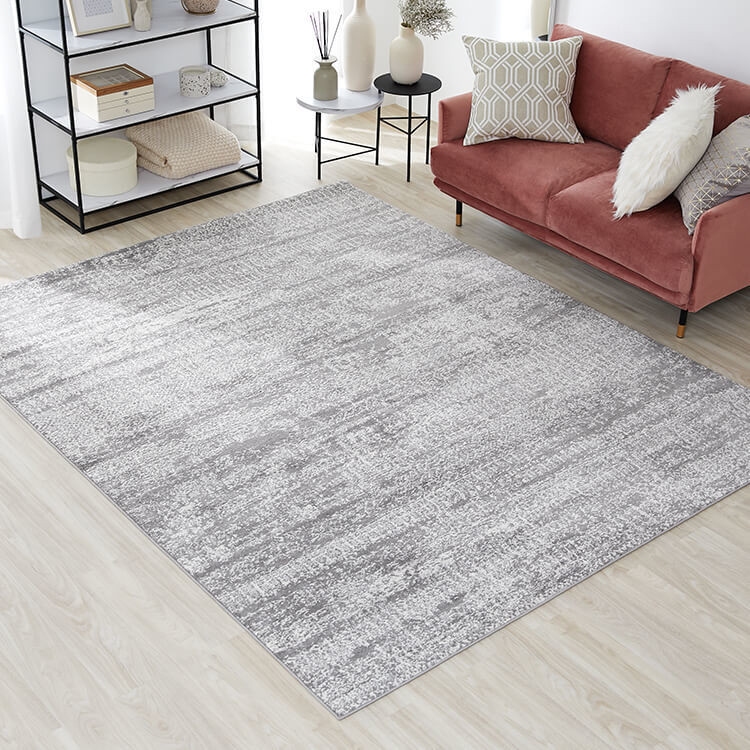 ヴィンテージラグマット（3畳：グレー/ブルー）ミックスカラー[200×250