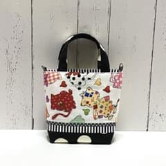 ロラライハリス 猫 黒 ミニトート ポシェット サコッシュ ハンドメイド