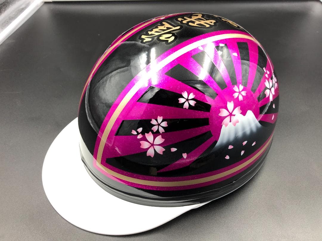 コルク半 カスタム 富士日章 三つボタン ブラックピンクゴールド ラメ