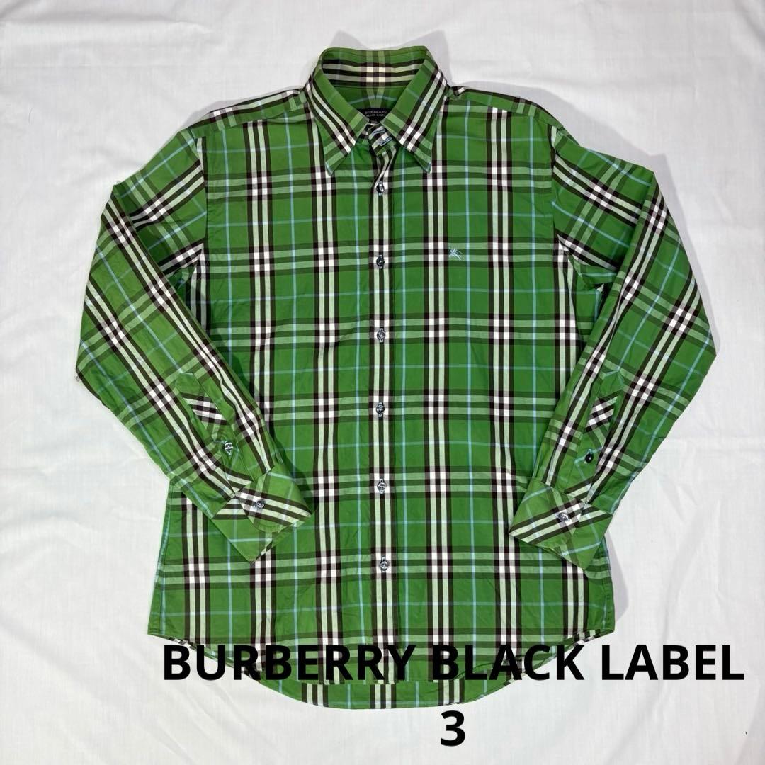 BURBERRY BLACK LABEL ノバチェックシャツ 3 グリーン - メルカリ