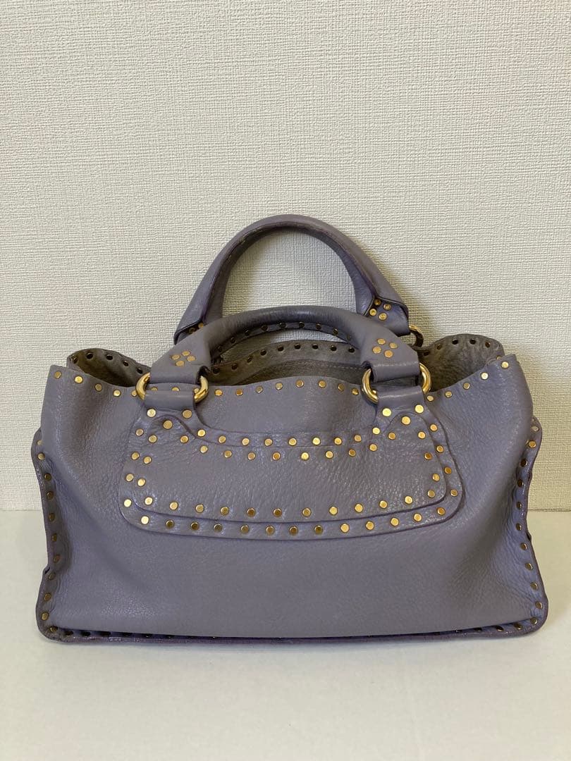 セリーヌ ブギーバッグ スタッズ ハンドバッグ パープル - メルカリ