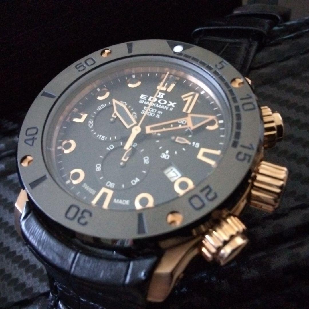 EDOX■シャークマン■500M防水■限定モデル■エドックス■ローズゴールド エドックス】500m防水を備えた、夏のファッションに相応しい一本