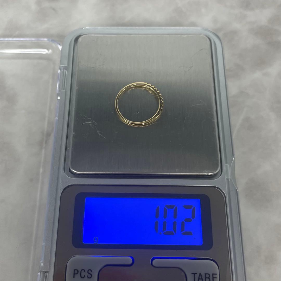 coco様::: K18 ダイヤ 0.10ct ハーフエタニティリング 5号