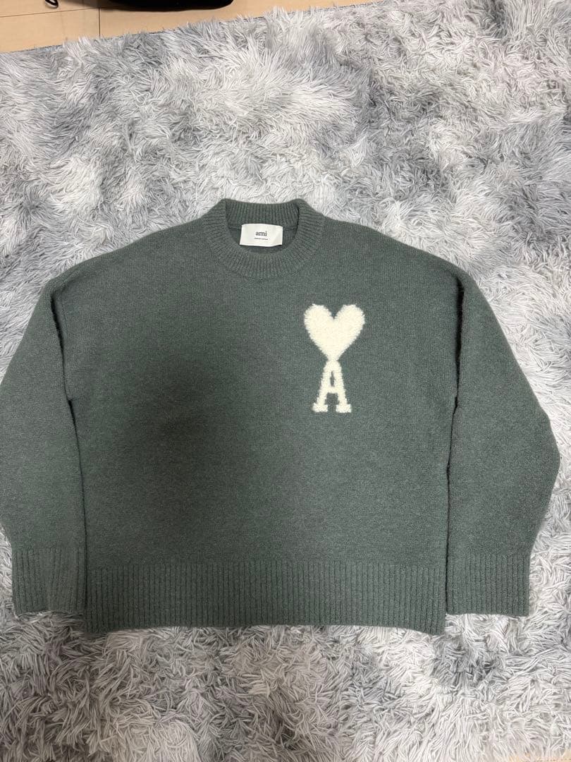 Ami Paris ニット アンティークレイ AMI｜ROUND NECK KNITS (UKS025 KN0032 719) (AMI PARIS/ニット