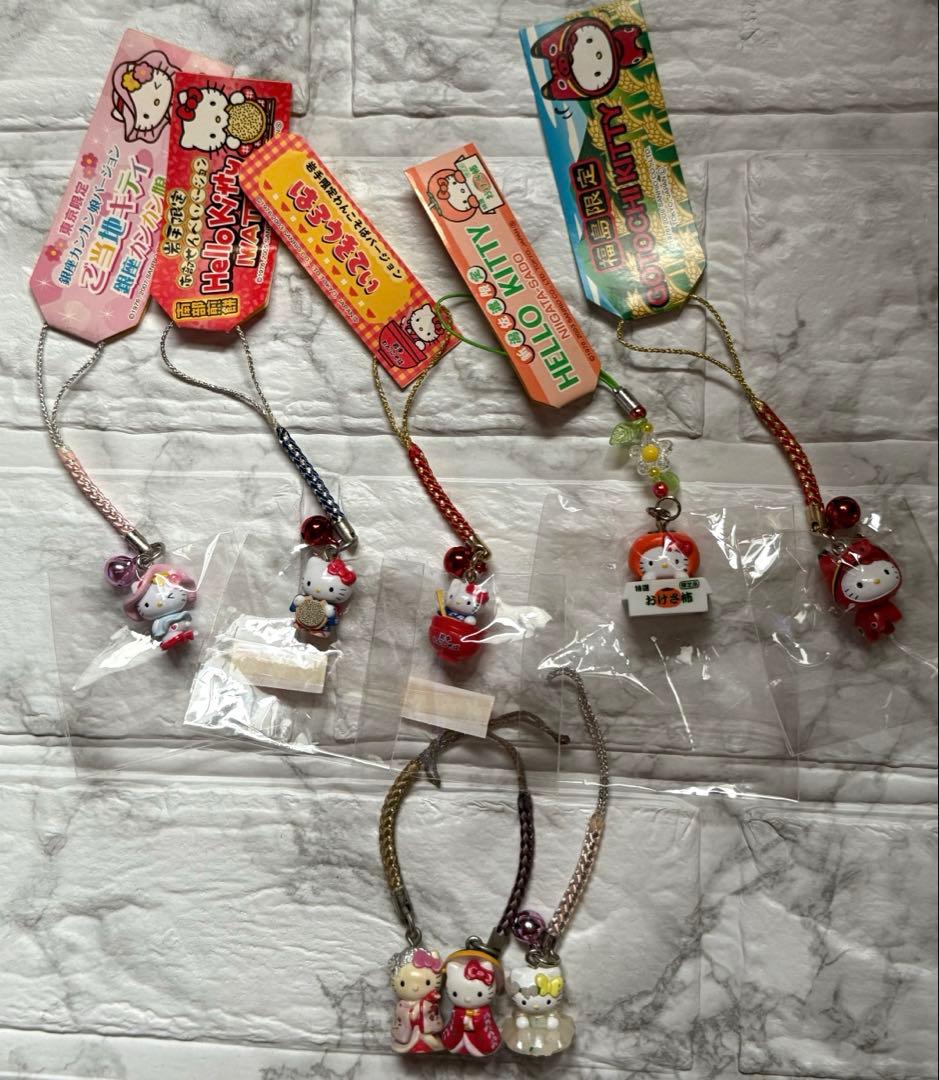 ご当地ストラップ　ハローキティ　銀座カンカン娘　岩手　福島　新潟　その他 ハローキティ ご当地キティ 根付 SANRIO サンリオ 銀座カンカン娘 東京