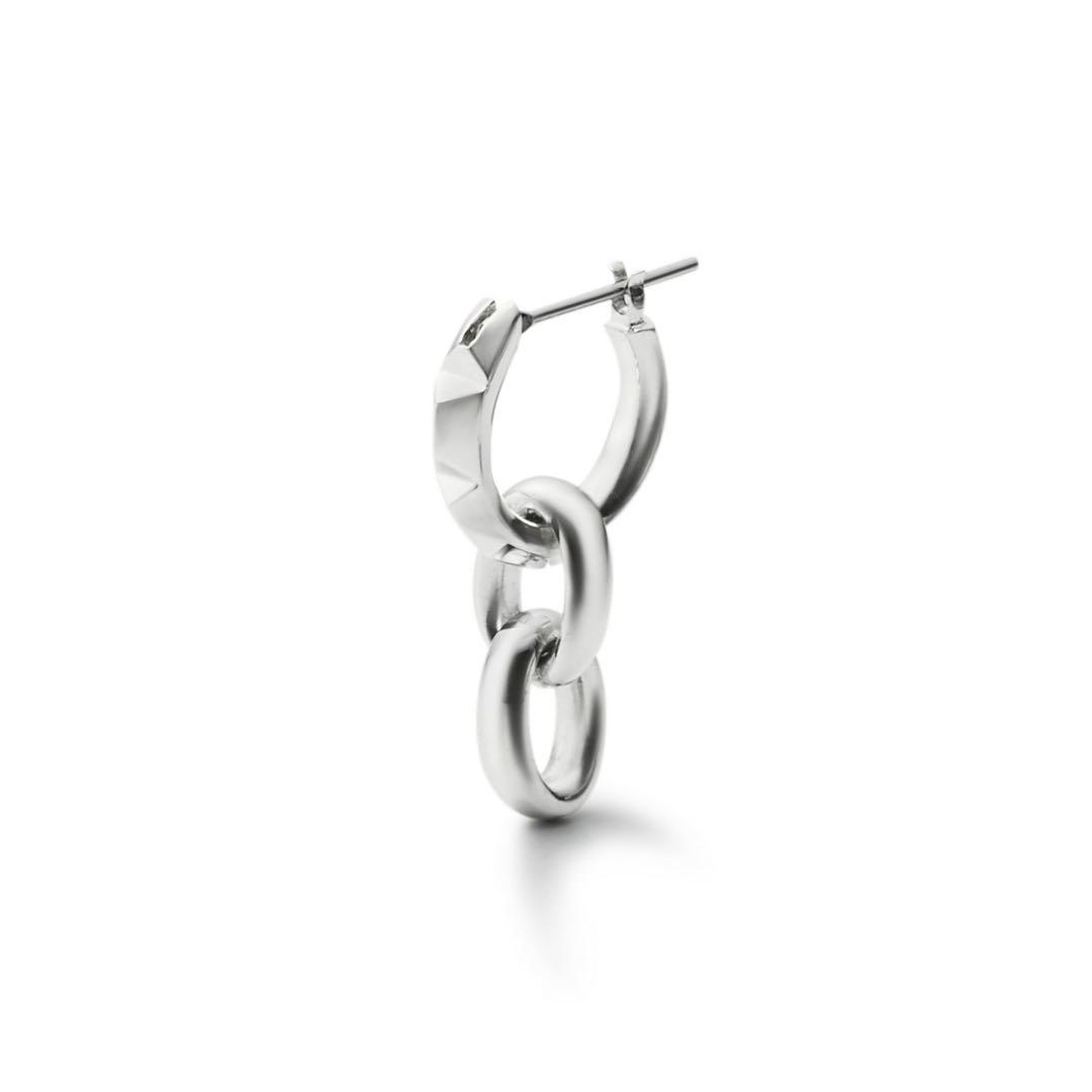 【GARNI】 ガルニ　フープピアス　片耳 チェーン　シルバー925 GARNI - 【残りわずか】Crockery Double Pierce 右耳用(SILVER