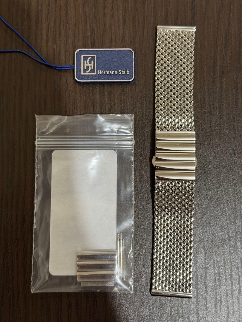 時計 Hermann Staib Mesh band 時計ベルト バンド HERMANN STAIB（ドイツ製）プッシュ式Dバックル