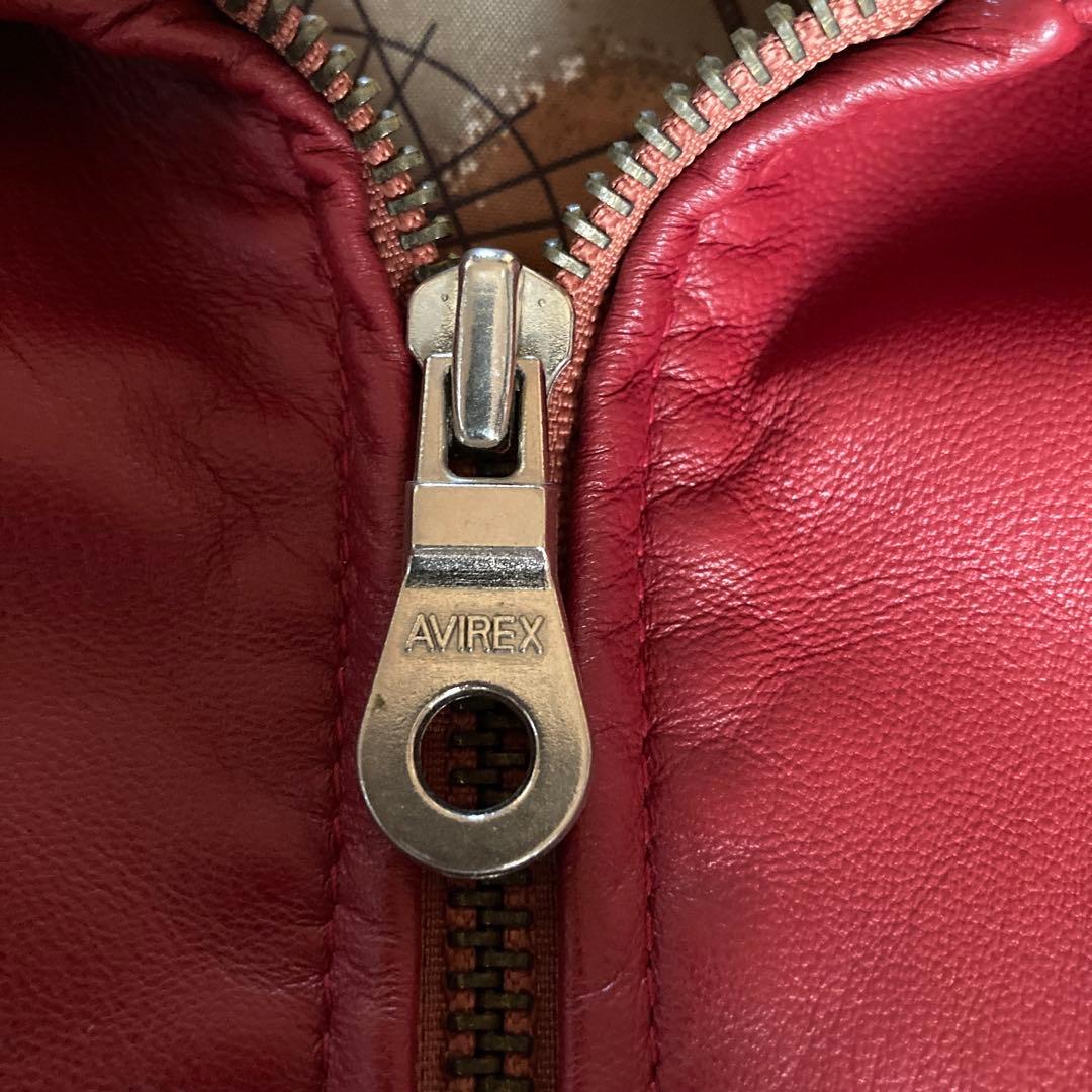 極美品・希少モデル AVIREX シグネチャーバーシティジャケット M 赤