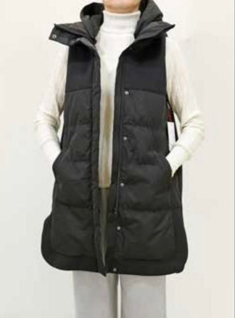 パシオーネ　フード付きロングダウンベスト ブラック 楽天市場】【24h限定10%off】ダウン ロング ベスト レディース フード