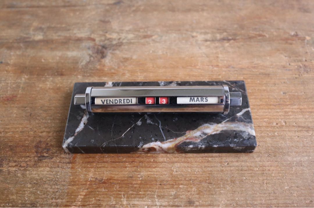 卓上万年カレンダー　フランス ヴィンテージ 『GOLD STARRY』大理石 フランス ヴィンテージ 万年卓上カレンダー 『GOLD STARRY』大理石 N