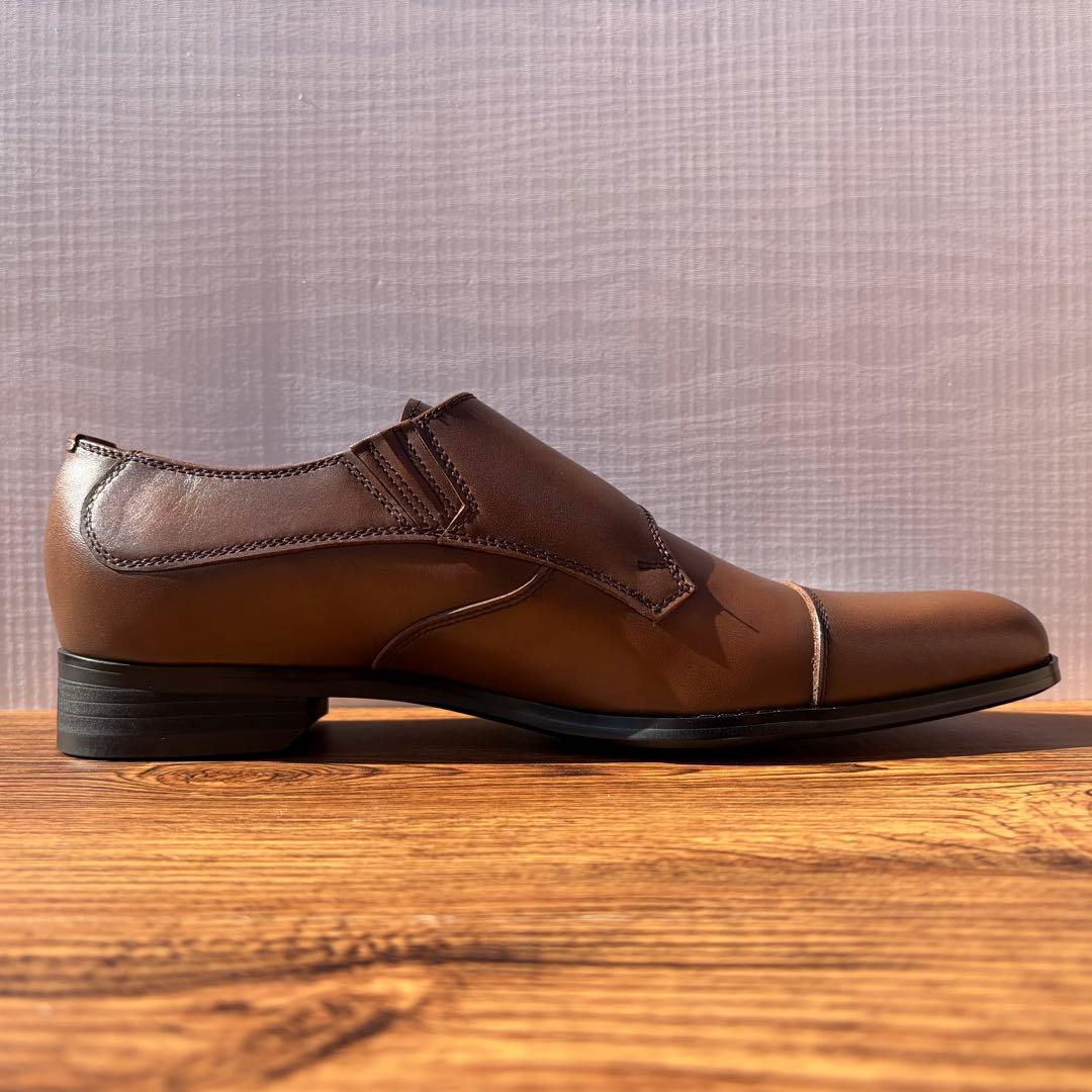 【展示品】REGAL リーガル ダブルモンクストラップ 25.5cm 茶 革靴