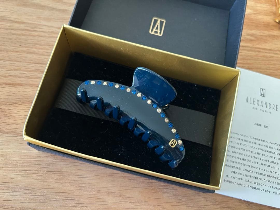 アレクサンドルドゥパリ　スワロフスキーヘアクリップ　ネイビー紺 楽天市場】アレクサンドル ドゥ パリ クリップ マイクロ ヘアクリップ