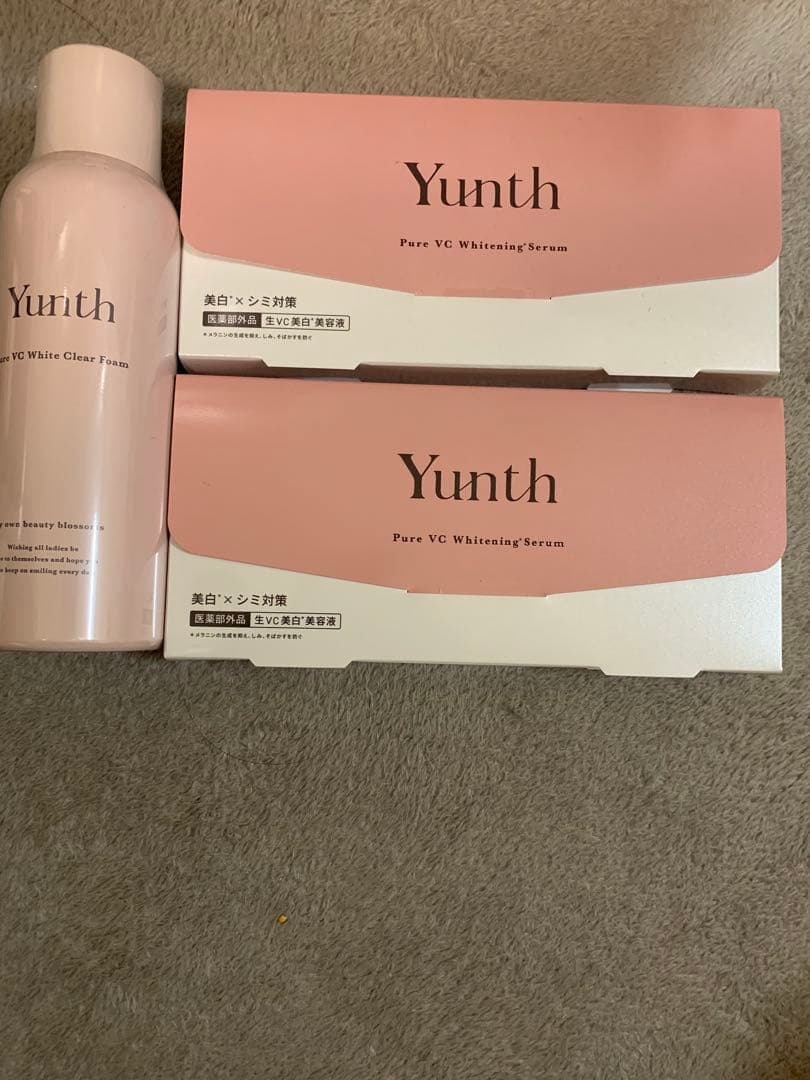 Yunth Pure VC Whitening Serum 2本セットと洗顔です - メルカリ